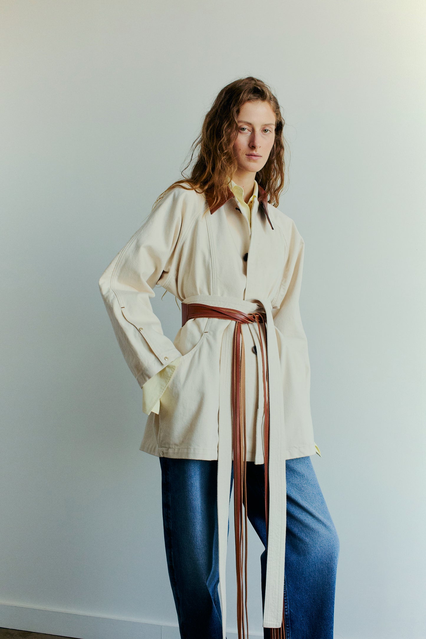 Sweep Jacket in Buff Wash