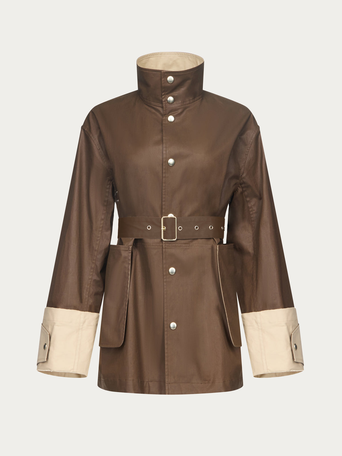 Ossou_FW26_OS24226-RC2606-0217_ASHA_SHORTMACCOAT_TOBACCORYE_GHOST