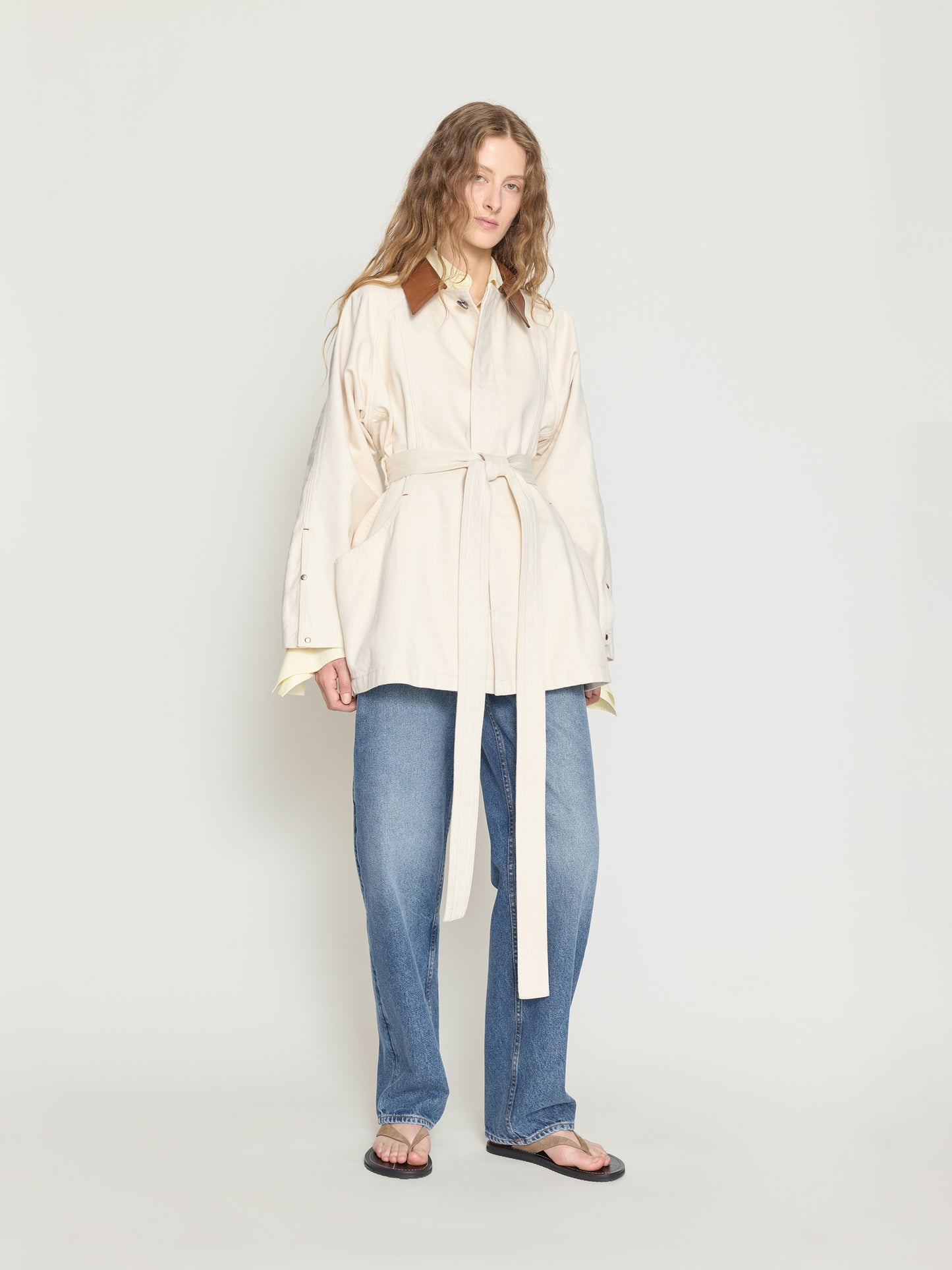 Sweep Jacket in Buff Wash