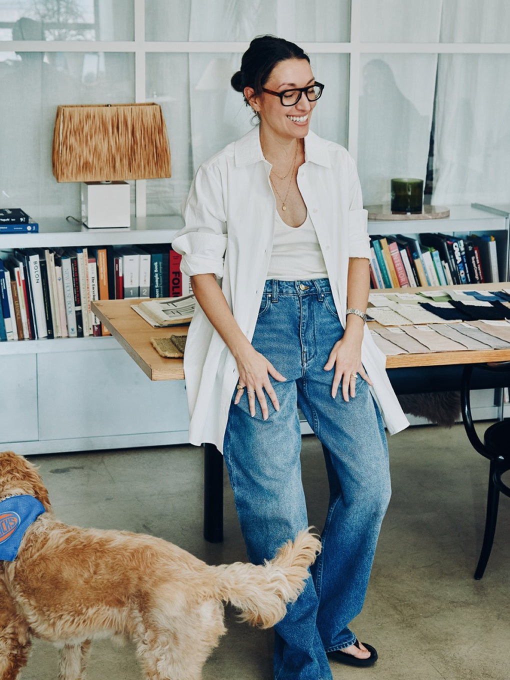 Sarita wears the Haze Shirt in Milk
